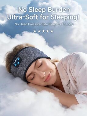 Sleep Headphones Wireless, Bluetooth Headband (Purple Blush)
